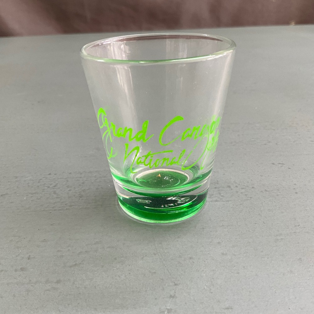 Grand Canyon National Park Shot Glass Green Weighted Souvenir Taiwan Barware